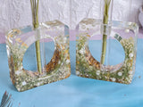 2 Combo Set of Resin Planter with Varmala Flowers Preservation