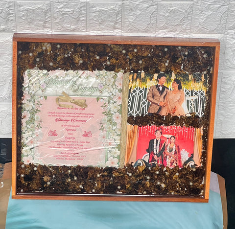 12 by 15 Inches Wooden Frame with Preserved Full Wedding Varmala