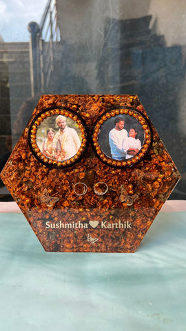Handmade Epoxy Resin Wedding Keepsake Frame (8-Inches)