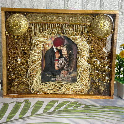 Punjabi Wedding Memory Frame with Photo, 11x14 Inch Wooden