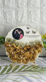 Personalized Wedding Varmala Preservation in Curve Resin Frame (8-Inches)