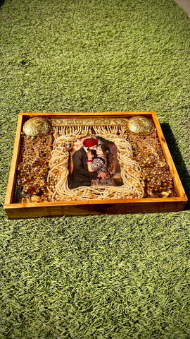 Punjabi Wedding Memory Preservation in 11 by 14 Inches Wooden Frame