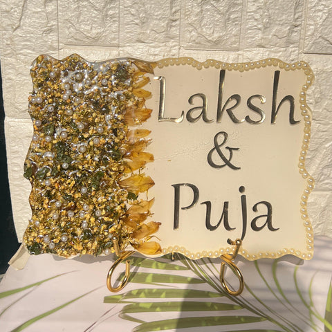 Varmala Preservation Resin Name Plate for Home (9 by 11 Inches)