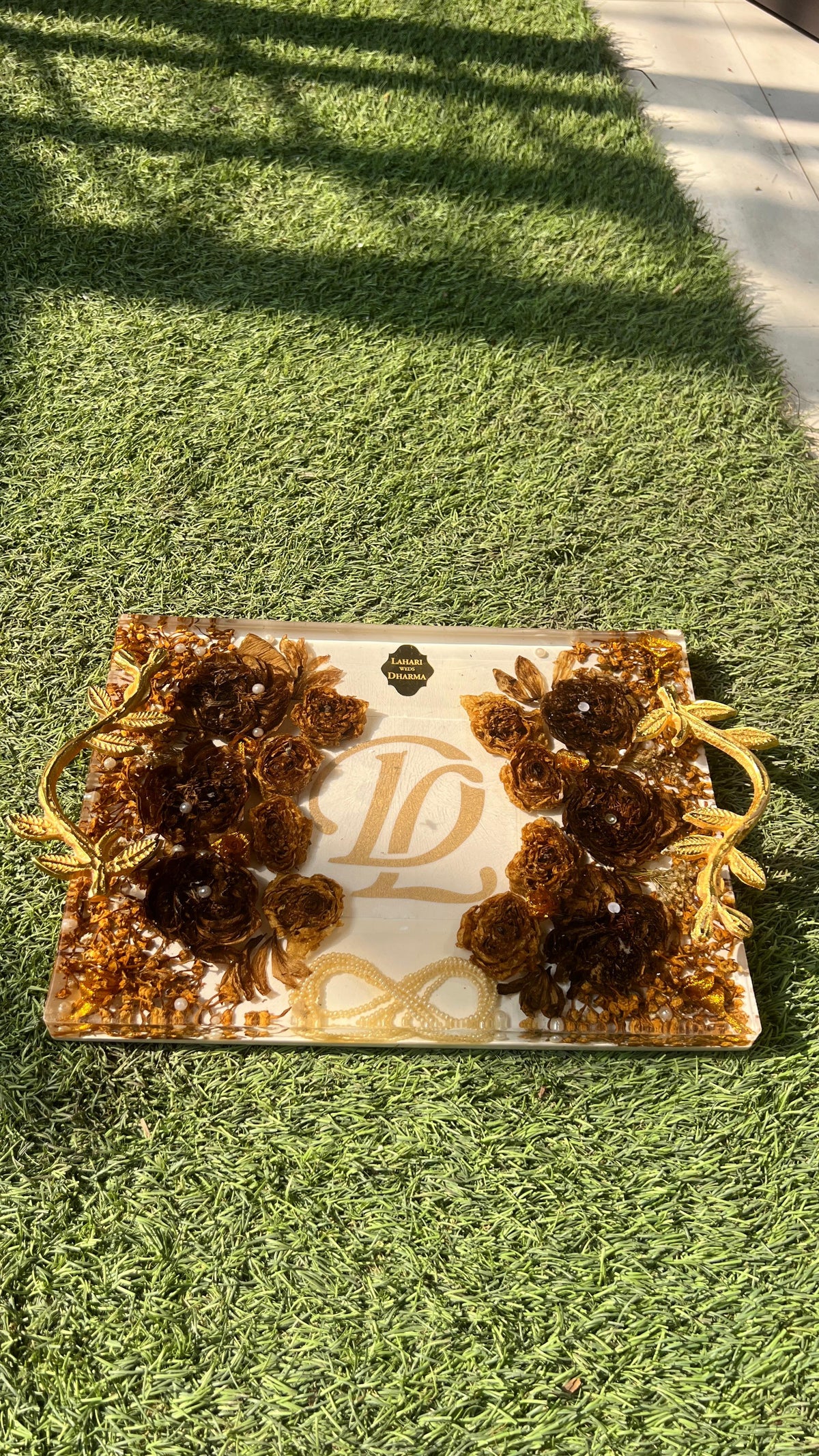 Resin Tray with Varmala Flowers Preservation