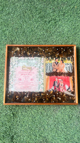 12 by 15 Inches Wooden Frame with Preserved Full Wedding Varmala