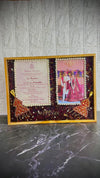 Resin 12 by 16 inch Frame with Red Petals and Couple Weeding Card and Photo with Pearls Border Varmala Preservation