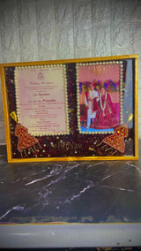 Wedding Garland Flowers Preservation in Large Teakwood Frame (12 by 16-Inches)