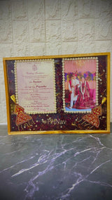 Wedding Garland Flowers Preservation in Large Teakwood Frame (12 by 16-Inches)