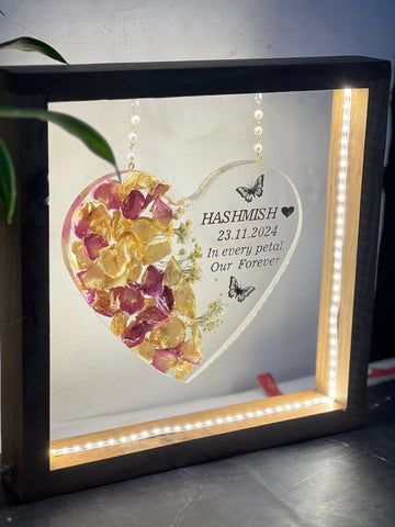 Preserved Wedding Flower in Deep-Cast Resin Heart Frame