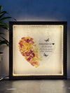 Resin Single Heart Frame With Half side Flowers and Name with LED Varmala Preservation