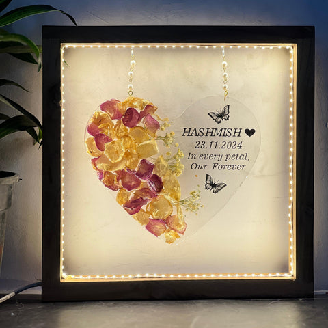 Preserved Wedding Flower in Deep-Cast Resin Heart Frame