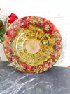 Resin 12inch round deep casting Clock with Lotus Flowers and Pearls with Mogra Flowers Varmala Preservation