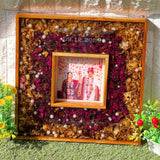 Handmade Varmala Resin Keepsake (16*16 Inches) | Teakwood Frame