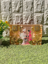 Square-Shaped Resin Block with Wedding Memory Preservation (9*6 Inches)