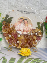 Agate-Shaped Shadi Varmala Preservation Resin Frame (8-Inches)