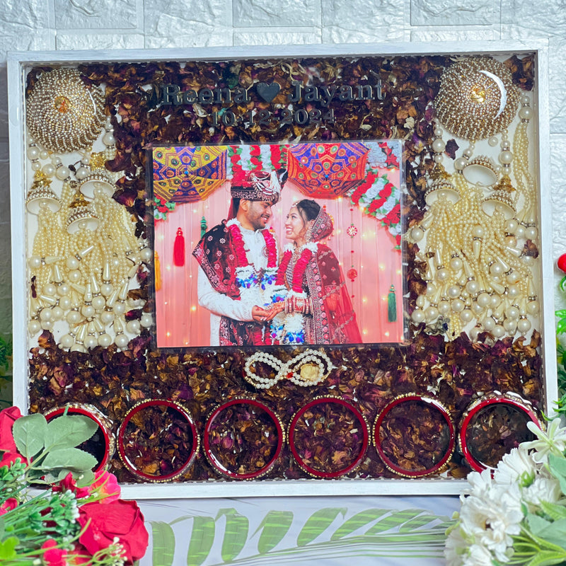 14-Inches LED Wooden Frame | Kaleera & Flowers Preservation