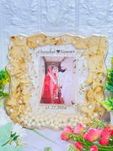Wedding Jaymala Flowers Preservation in Curve Resin Frame (8-Inches)
