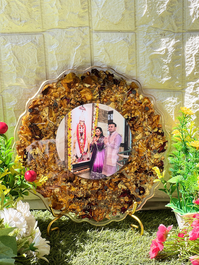 Personalized Resin Wedding Varmala Preservation Photo Frame (10- Inches)