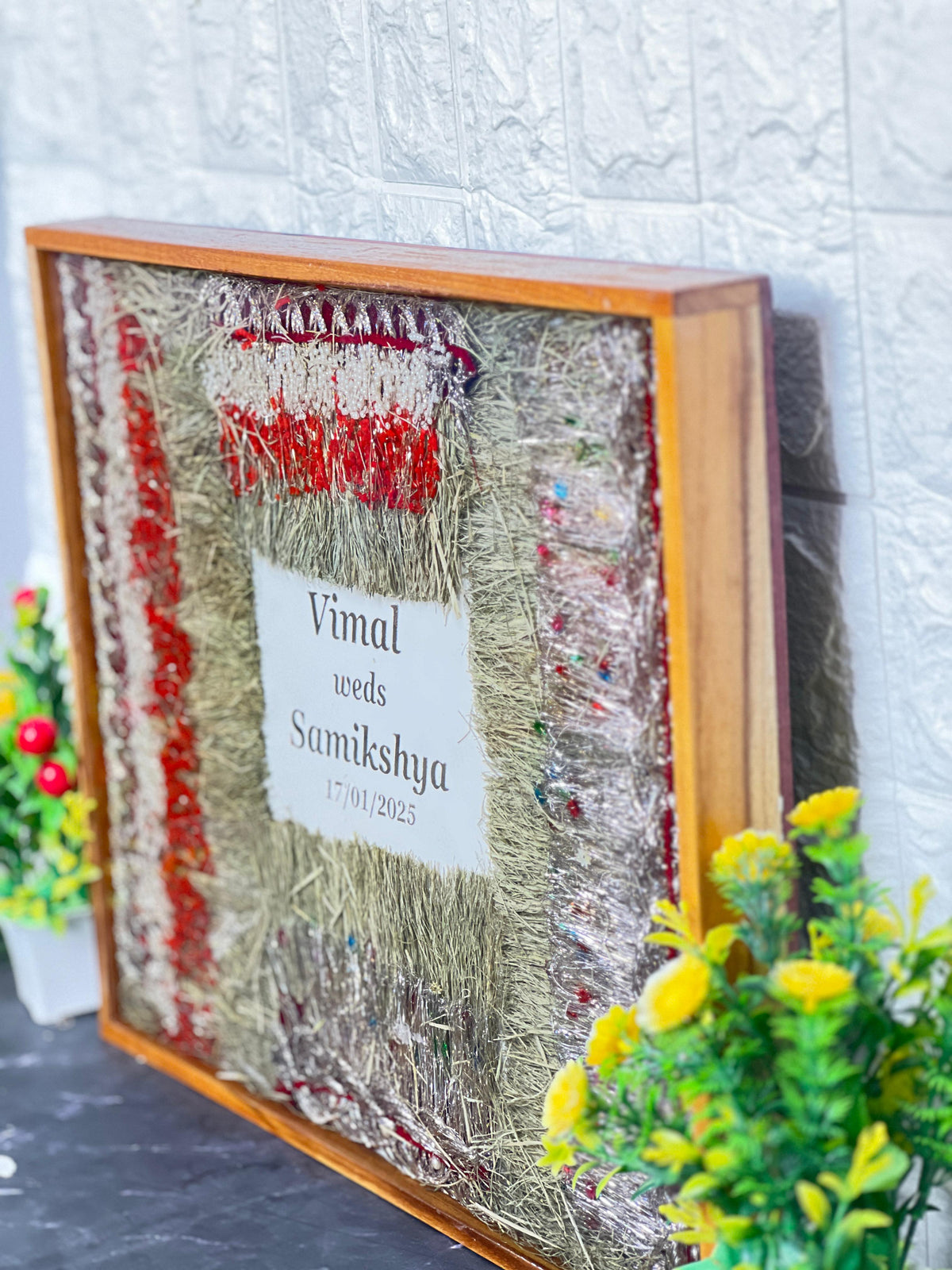 Wedding Memories Preservation in Resin Frame (15 by 18 Inches)