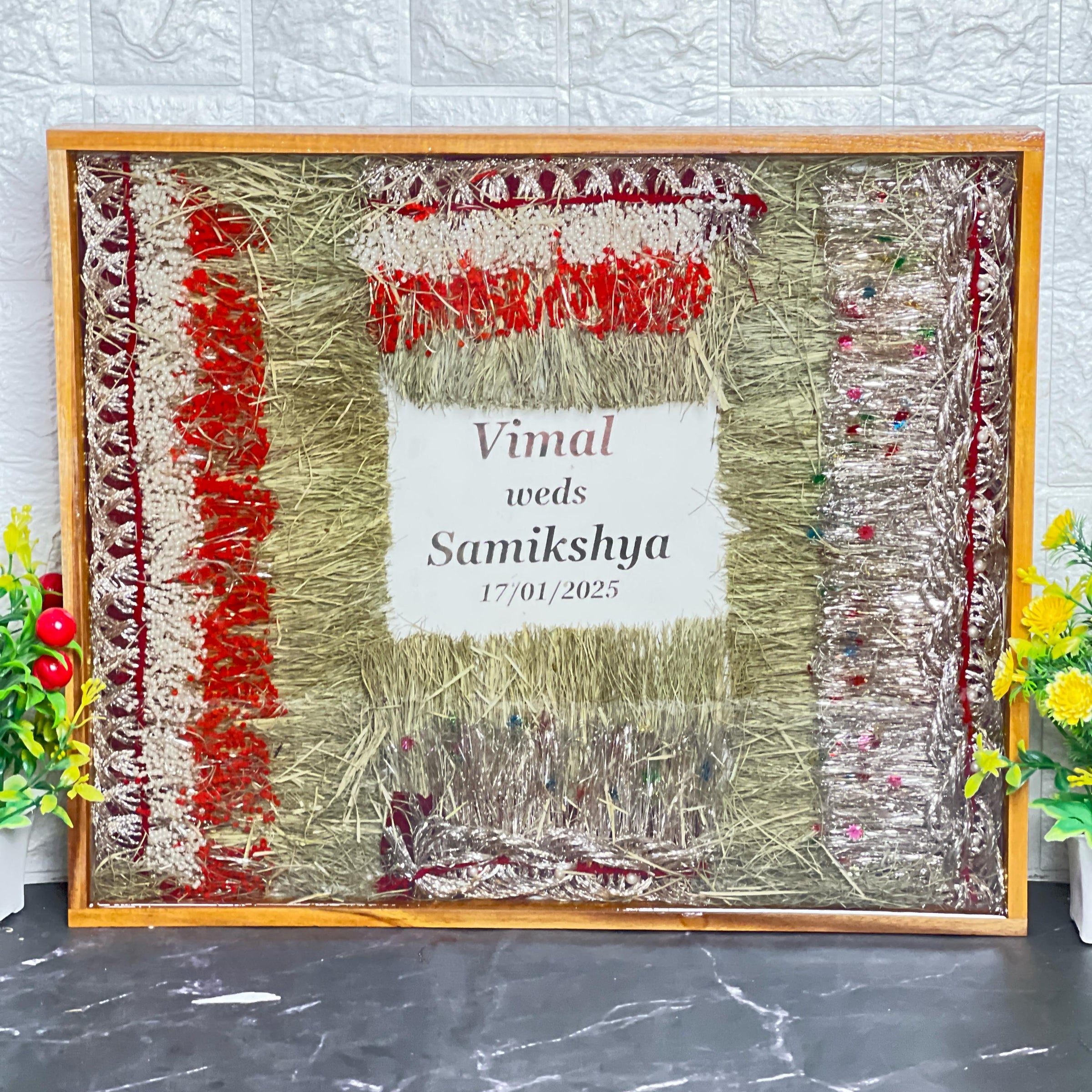 Wedding Memories Preservation in Resin Frame (15 by 18 Inches)