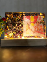 Resin LED Block with Photo & Flower Preservation (9*6 Inches)