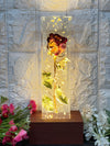 Resin single rose preservation with LED lamp Flowers preservation