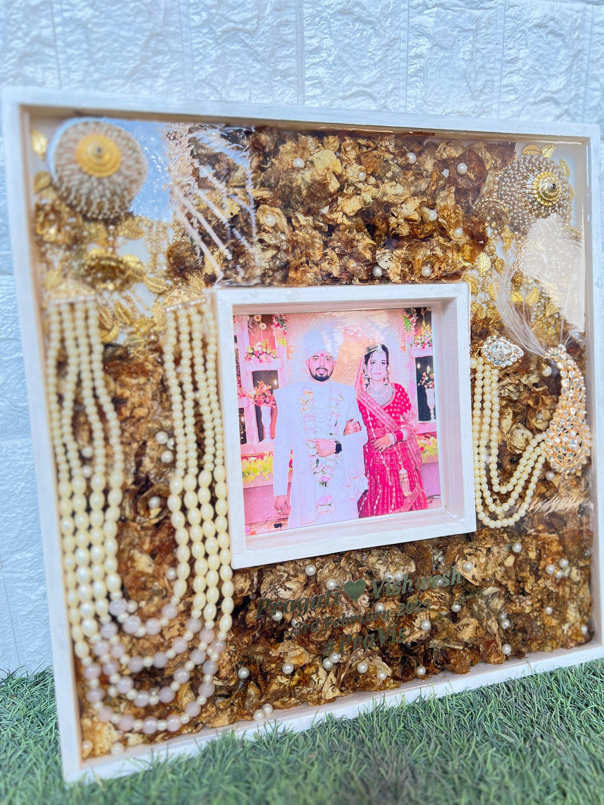 Dual Varmala Frame with Kaleera, Kantha and Kalangi, 12 or 16 Inch