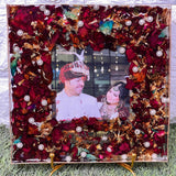Varmala preservation block with photo /flower preservation/rose preservation