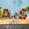 Resin 4inch name initial LAMP with LED stand with Heart Photo Varmala Preservation