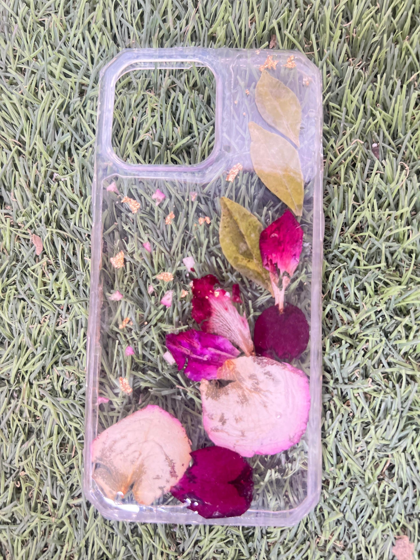Resin Single rose block with LED lamp with Phone cover Combo set with content Flowers Preservation