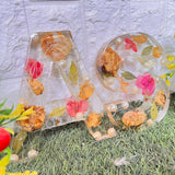 Resin 6 inch name initial Lamp with Qurakick LED light option with Petals Varmala Preservation