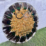 Resin 12inch clock with Morepank with Mogra Flowers with Stick Varmala Preservation