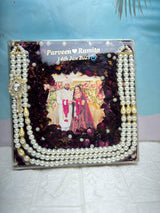 Resin 10 inch acrylic sqaure frame with photo name date , kantha  Couple name & Date with photo Varmala Preservation
