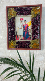 Teakwood Varmala Preservation frame with Photo
