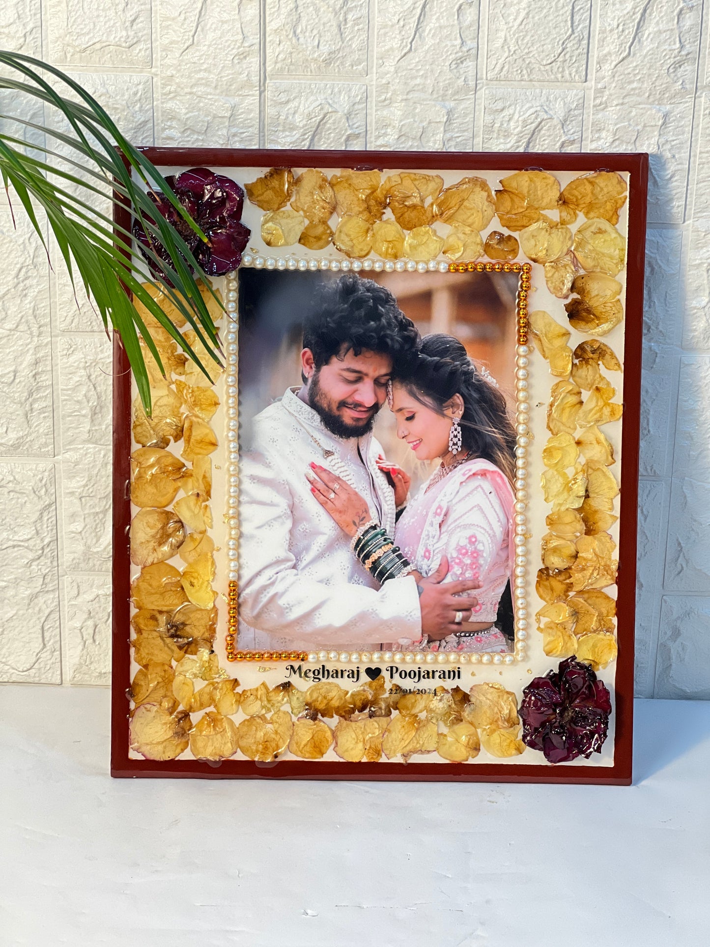 3d big varmala preservation frame with big photo