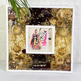 Varmala & Kaleera Preservation in Dual White Teakwood Frame (14 inches)