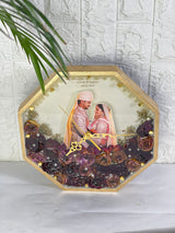 Customized Resin Wall Clock with Varmala & Couple Photo