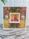 Pink kalira roses varmala preservation dual white frame with photo