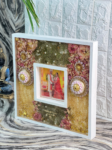 Varmala Roses & Kaleera Preservation with Photo in Wooden Frame