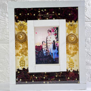 Wedding Garland Flowers & Kaleera Preservation in Double Teakwood Frame