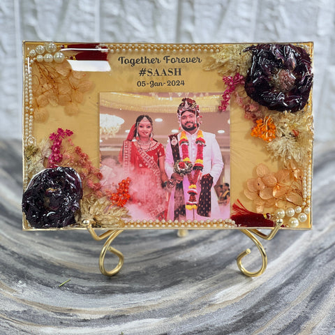 8 by 6.5 Inches 3D Rectangular Varmala Preservation Frame