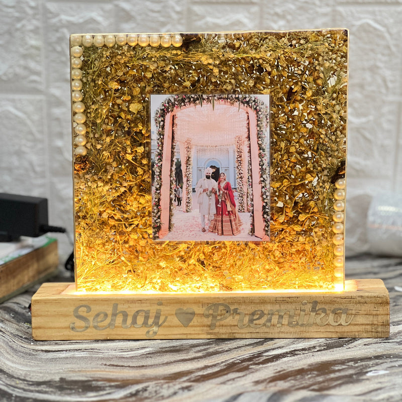 Unique Mogra Varmala Preservation Frame with LED Option