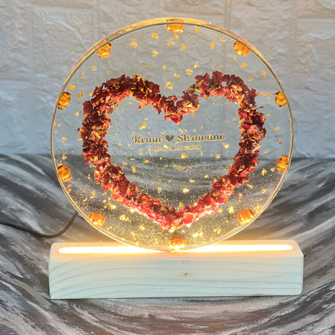 Round Heart- Shape Varmala Preservation LED Lamp
