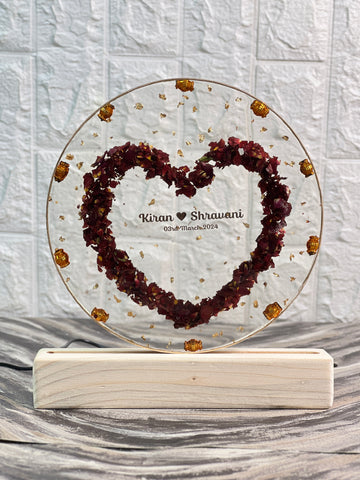 Round Heart- Shape Varmala Preservation LED Lamp