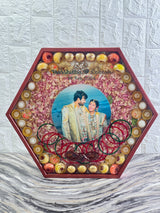 Hexagonal Wedding Keepsake Frame in Resin