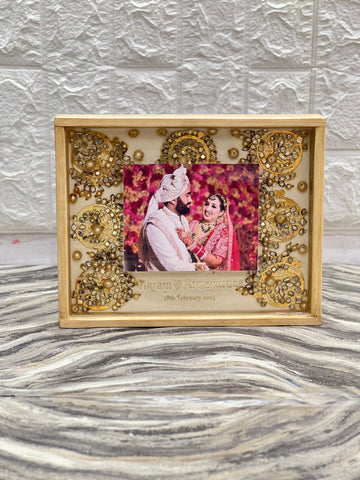 Wedding Flower Preservation in Resin with Teakwood Frame