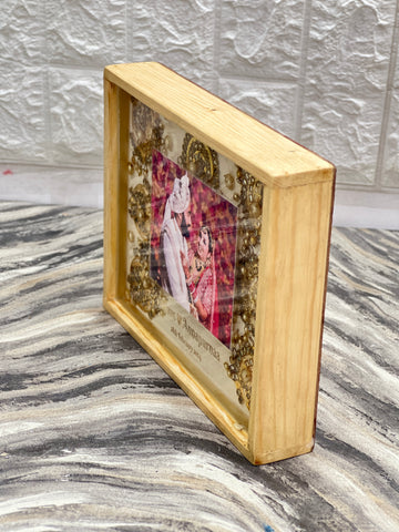 Wedding Flower Preservation in Resin with Teakwood Frame