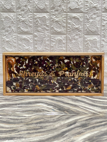 Teakwood Varmala Preservation Wall Nameplate