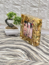 Glossy Crystal Clear Varmala Preservation Resin Block
