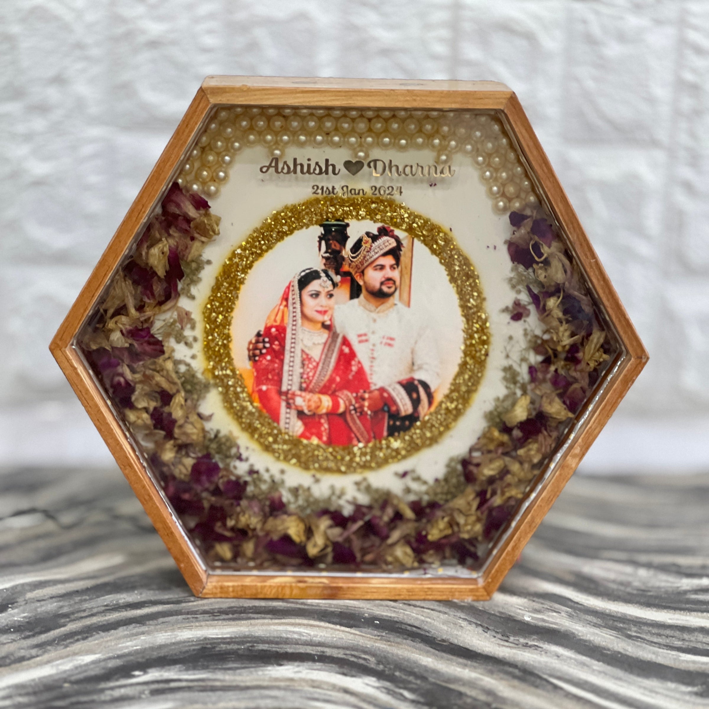Customized Hexagonal Varmala Preservation LED Lamp